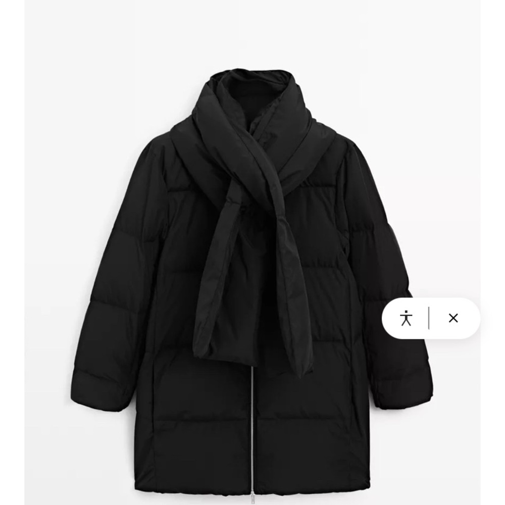 Massimo Dutti Women Black Puffer Coat. NOT FOR SALE